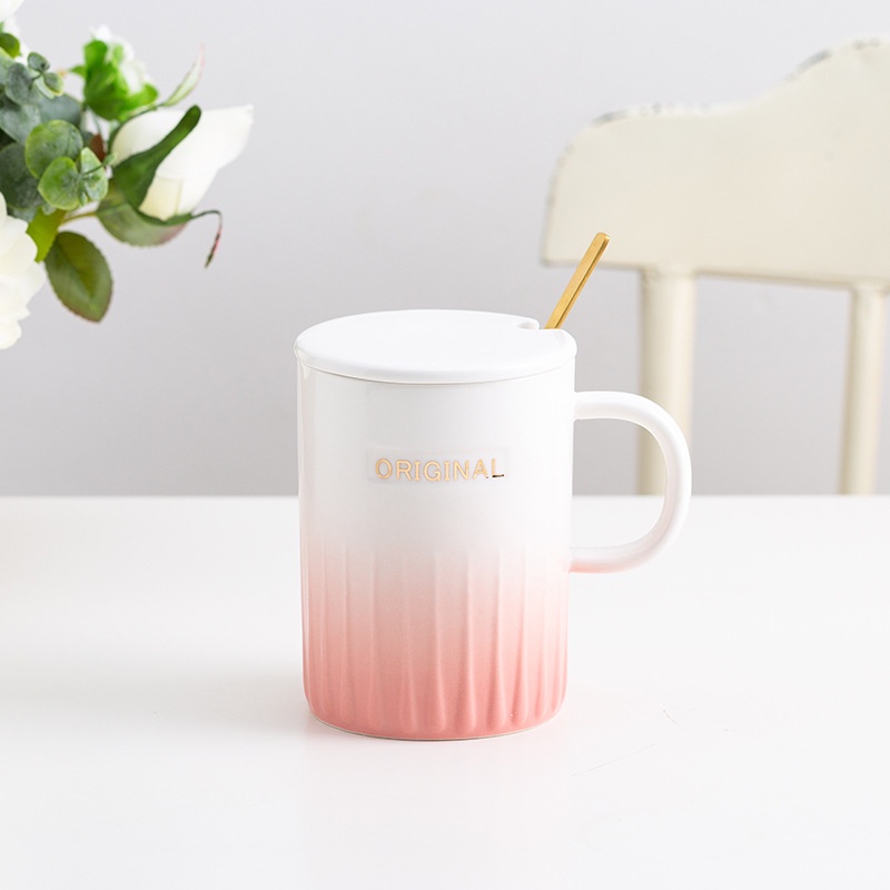 (Hàng Đẹp) Ly Sứ Cao Cấp Cho Dân Văn Phòng, An toàn sức khỏe – Khơi nguồn sáng tạo.Kèm nắp đậy và thìa.