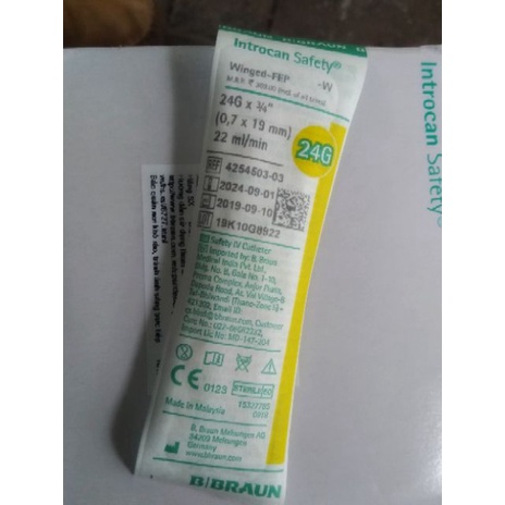 [ GIÁ RẺ NHẤT] Kim luồn tĩnh mạch B.BRAUN số 24G giá 885k/hộp 50 cái.