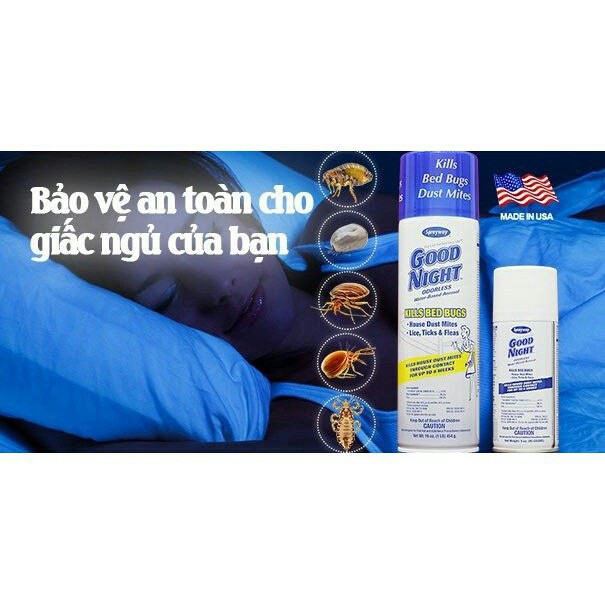 Chai Xịt Chống Và Diệt Côn Trùng Sprayway Goodnight Từ Mỹ - SPRAYWAY 003 (Trắng Xanh) 454g chamsocxestore