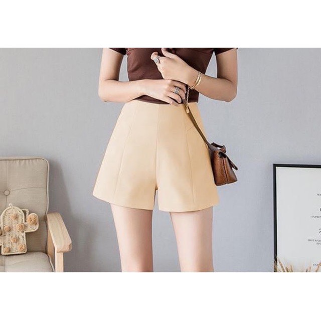 Quần sooc đùi vải cạp cao cho nữ, quần short cạp cao - Domiu | BigBuy360 - bigbuy360.vn