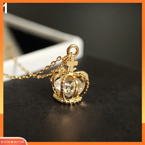 Vòng cổ hợp kim mặt hình vương miện đính đá xinh xắn cho nữ