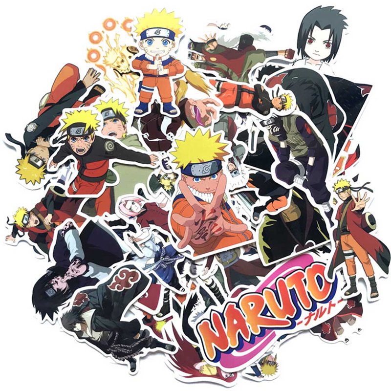 Bộ 60 miếng dán nhân vật hoạt hình phim Naruto