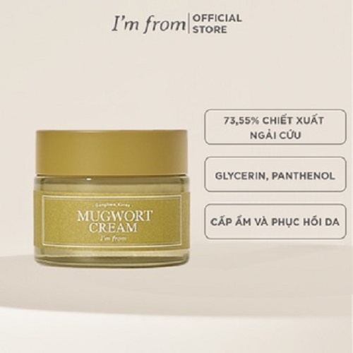 Combo I'm From Kem dưỡng Mugwort Cream 50g + I'm From Mặt nạ rửa Mugwort Mask 110g