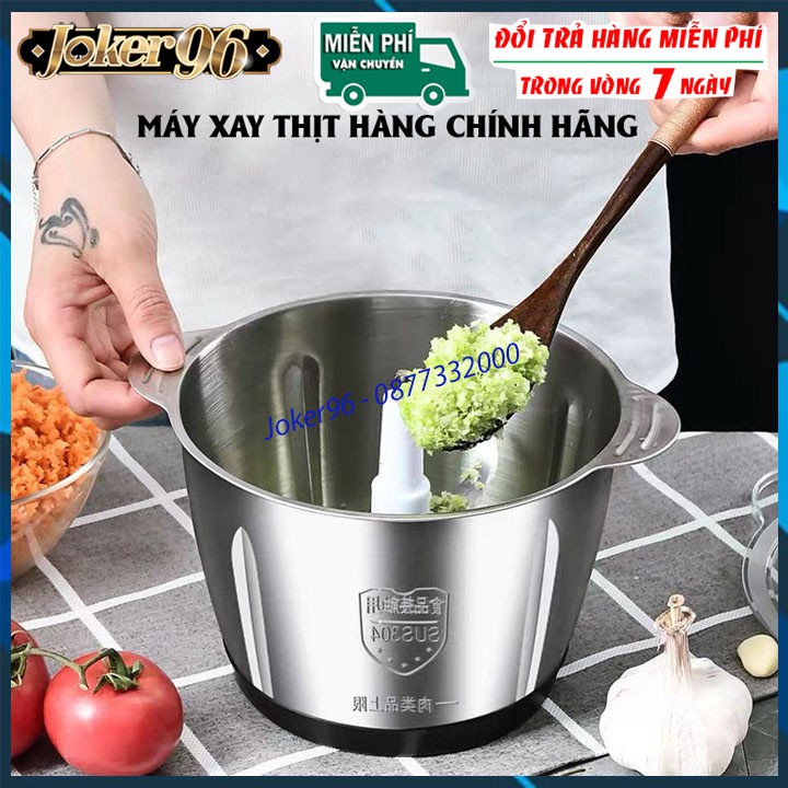 [BẢO HÀNH 1 NĂM]Máy Xay Thịt Cối Inox 4 Lưỡi Đa Năng 2L, Công suất 250W- Xay thịt, xay tỏi ới, xay rau củ quả