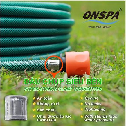 Xe đẩy tưới cây - rửa xe màu cam cao cấp 6 chế độ phun Onspa 30 mét