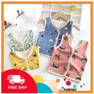 ❤️Freeship❤️ Loại Đẹp ❤️ Áo gile nỉ bông chất đẹp họa tiết dễ thương cho bé trai bé gái