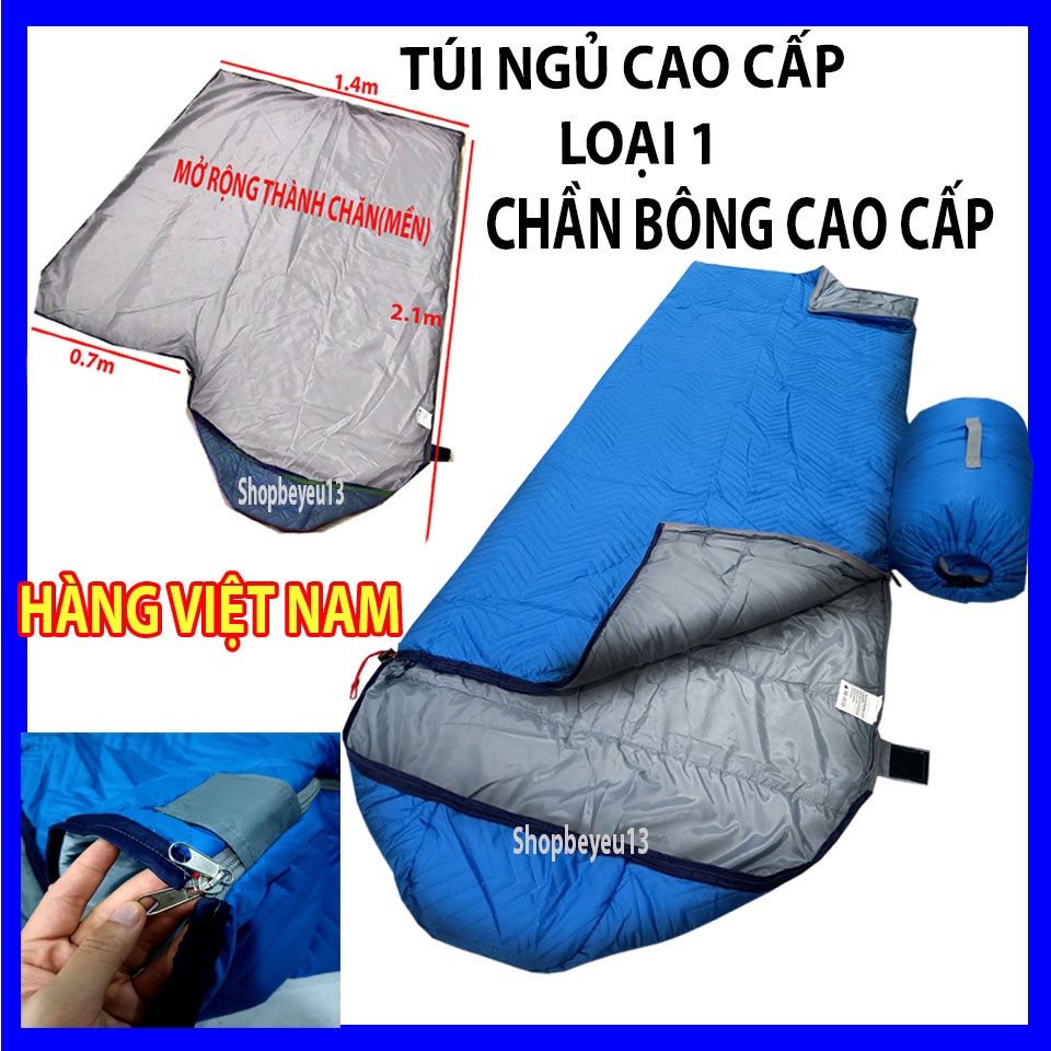 Túi ngủ văn phòng 3 lớp chần bông cao cấp,bông lót mềm mịn