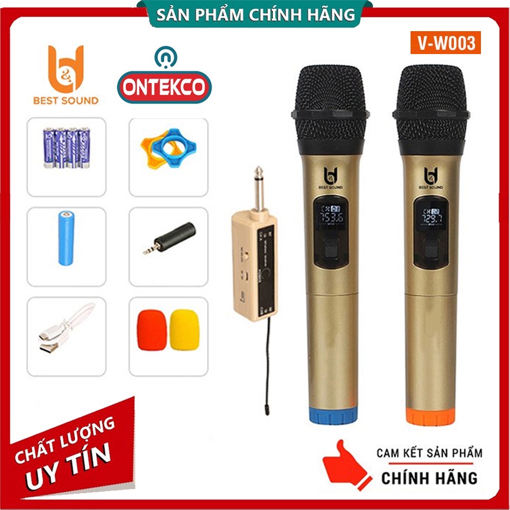 Micro Không Dây Karaoke V-W003, Chuyên Dành Cho Mọi Loa Kéo, Âm Ly, Tần Số 50, Hát Nhẹ Và Êm, bảo hành 12 tháng