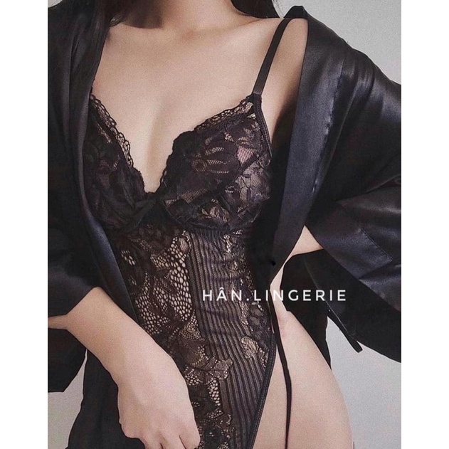 Áo bodysuit ren không gọng đệm màu Đen-Trắng ( Ảnh thật - có Hoả Tốc) | BigBuy360 - bigbuy360.vn