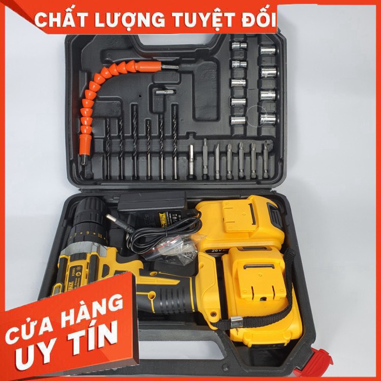 Máy khoan pin Dewalt 26V 3 Chức Năng Máy 2 PIN kèm 24 Phụ Kiện