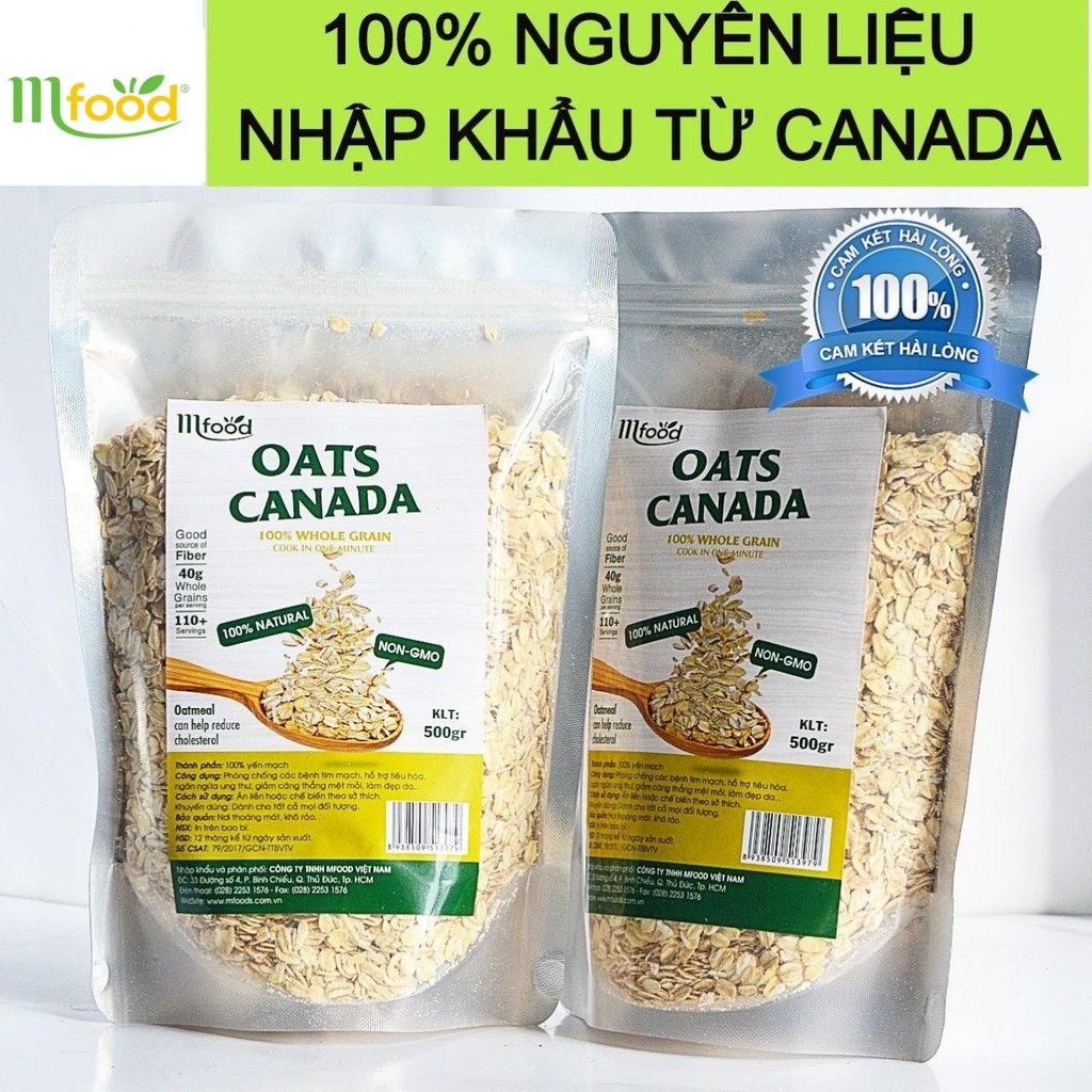 Yến Mạch Tươi Canada Oats 100% Chính Hãng ( Nguyên Hạt ) túi 500g | BigBuy360 - bigbuy360.vn