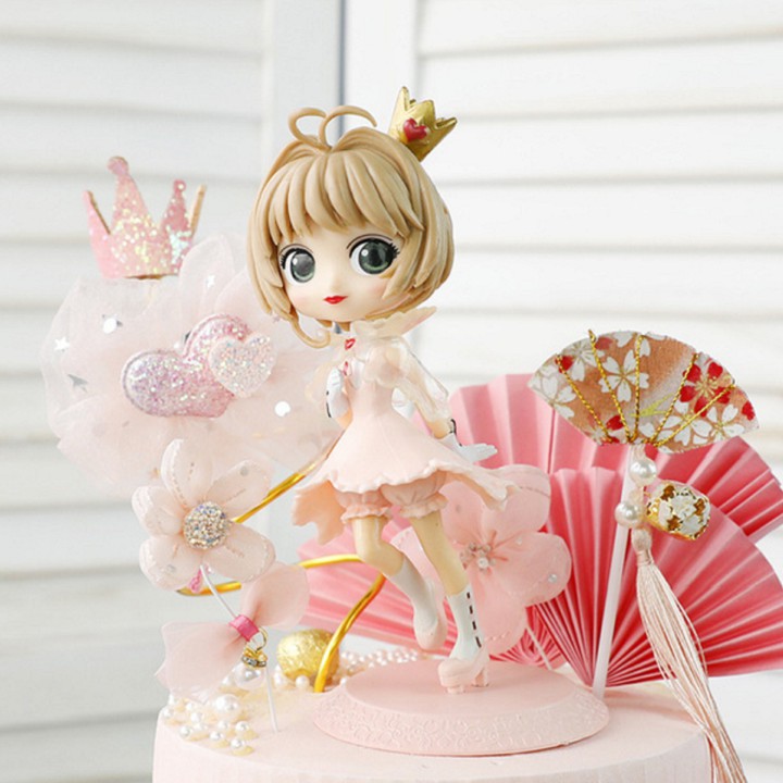 Búp bê công chúa Elsa, Anna, Sofia, Sakura trang trí bánh kém, phụ kiện bánh sinh nhật, làm đồ chơi