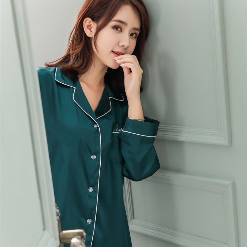 Đồ ngủ lụa bóng dài tay thời trang cho cặp đôi | BigBuy360 - bigbuy360.vn