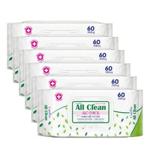 Khăn ướt Unifresh All Clean có cồn 60 miếng/gói