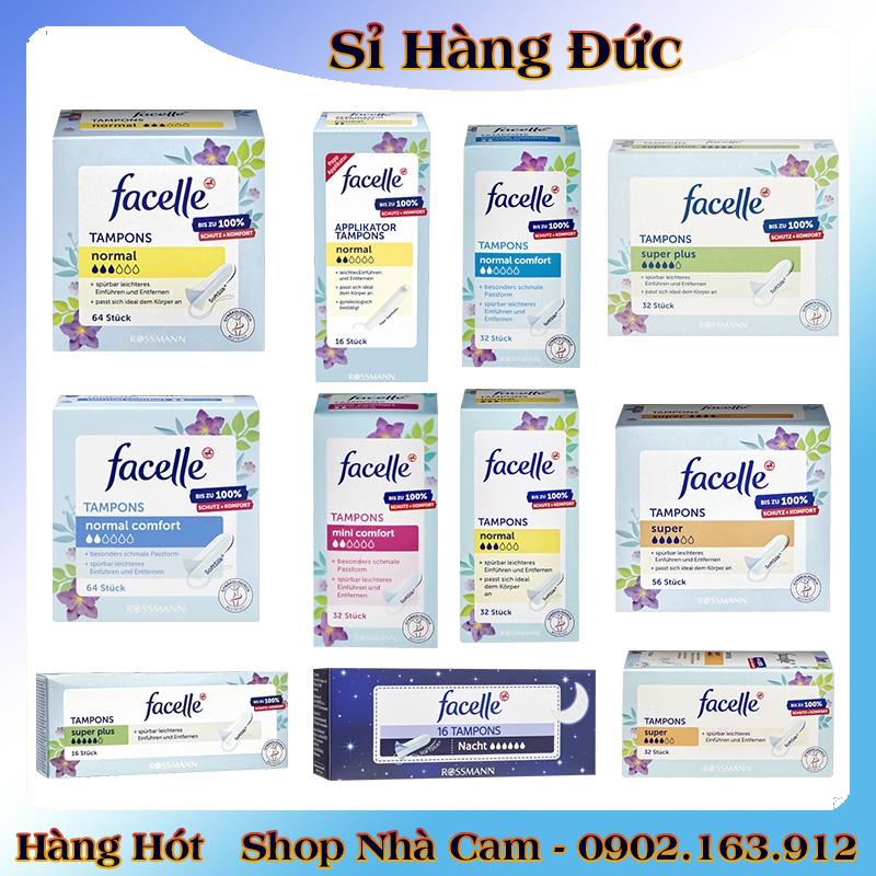 Băng vệ sinh Tampon Facelle đầy đủ size chuẩn Đức - Hàng mới về