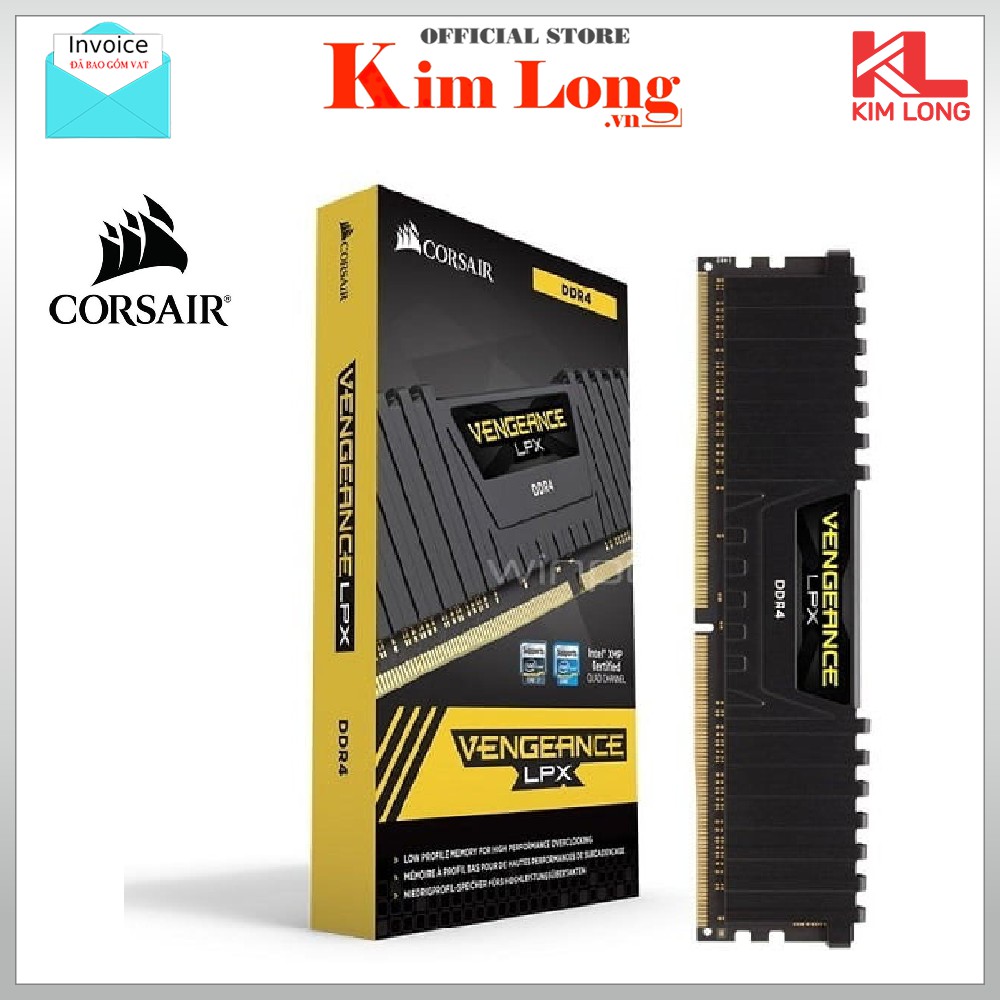 Ram máy tính DDR4 Corsair 8GB-Bus 2666 CMK8X4M1A2666C16 - Chính hãng