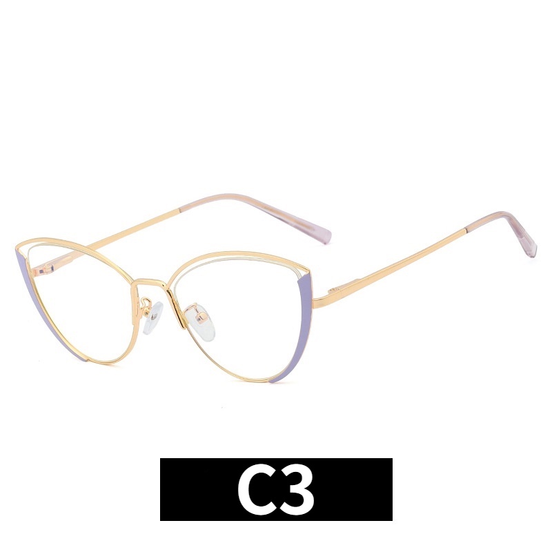 Kính mát mắt mèo gọng kim loại chống bức xạ phong cách retro cho nữ