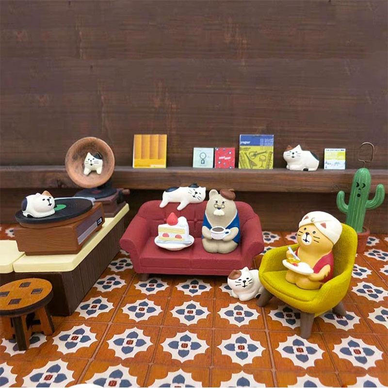 Decole  Decole✿D21-02 Nhà Sản Xuất Phong Cách Nhật Bản❤Búp Bê Hình Mèo Ngồi Sofa Đáng Yêu Sáng Tạo Kiểu Nhật Bản