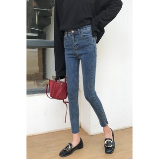 Quần jean ulzzang quần bò ống bó đẹp Hàn quốc