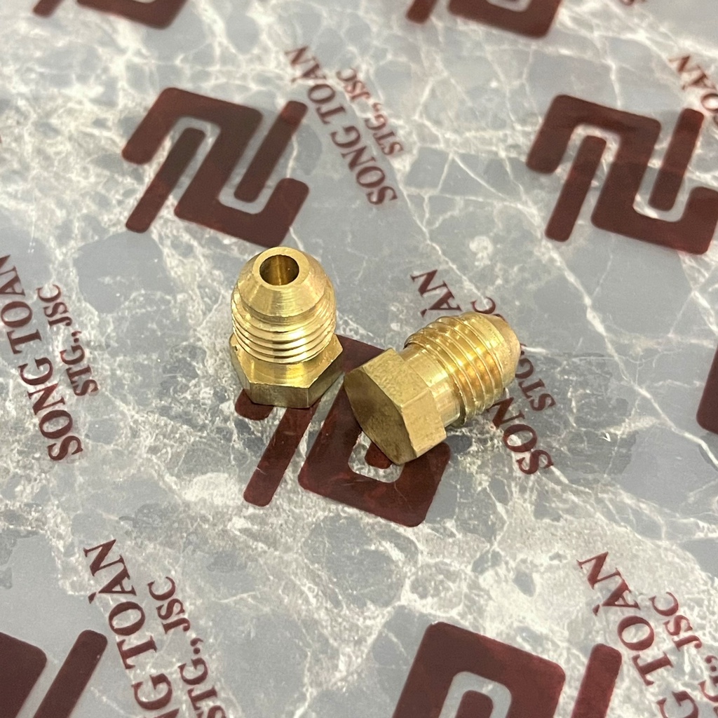 Nút Bịt Ren Ngoài Côn Lồi Ren NPT & Bít Rắc Co - Nối Ống Đồng Điện Lạnh & Đầu Thủy Lực Brass Flare Fitting