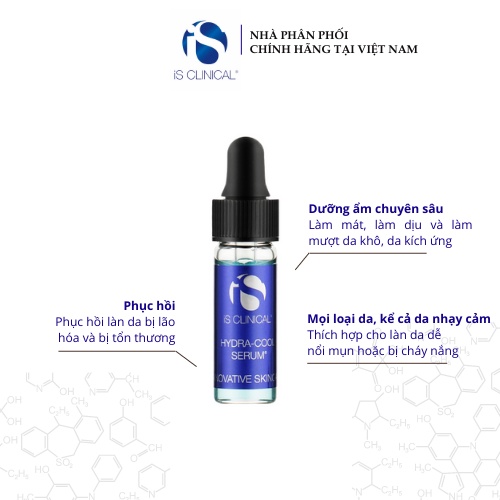 Tinh chất iS CLINICAL Hydra-cool serum cấp nước, làm dịu và phục hồi da tổn thương mini size 3.75ml