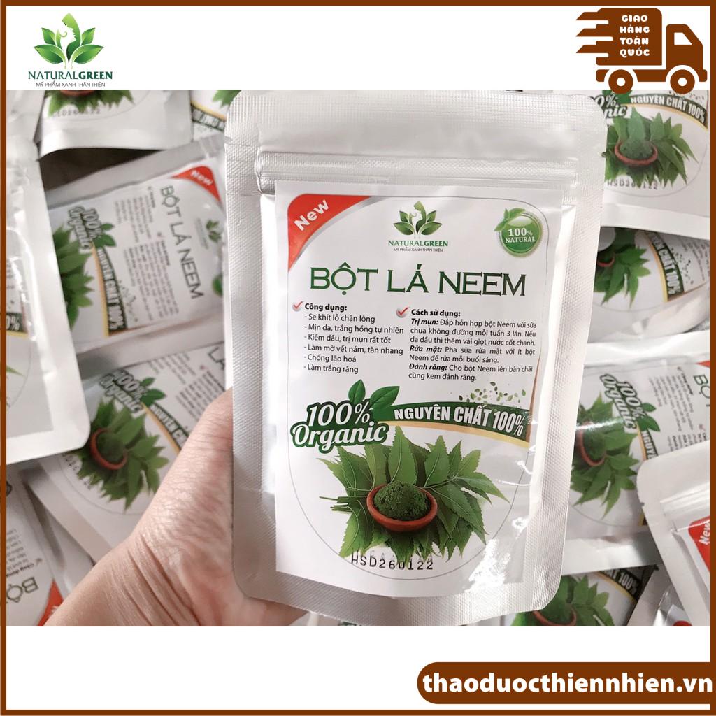 ( Nguyên chất 100% ) Bột lá neem, dưỡng trắng da, giảm mụn , sáng da, se khít lỗ chân lông