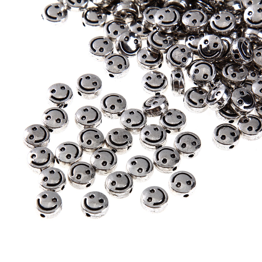 Set 10 hạt charm hình mặt cười bằng hợp kim làm trang sức thủ công | BigBuy360 - bigbuy360.vn