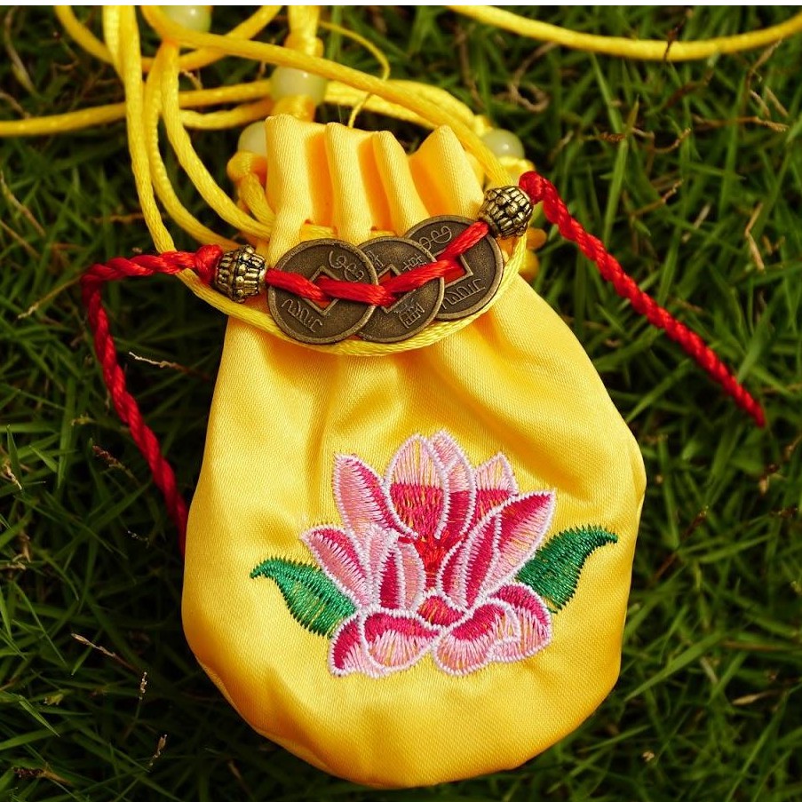 Túi Vàng phong thủy + Xâu 3 đồng xu chiêu tài | BigBuy360 - bigbuy360.vn