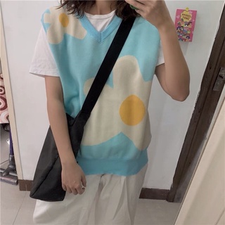 Áo gile len ulzzang phối màu (order)