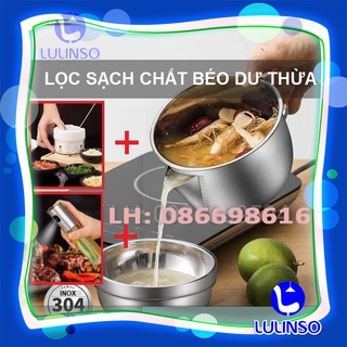 Ca Gạn Dầu Mỡ Tách Dầu INOX 304, Bình lọc dầu mỡ, âu tô gạn mỡ, loại bỏ chất béo trong soup, nước dùng, nước canh lẩu..