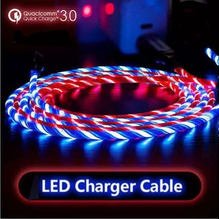 Cáp Sạc Nhanh Có Đèn LED Cho Điện Thoại iPhone Android Type-C