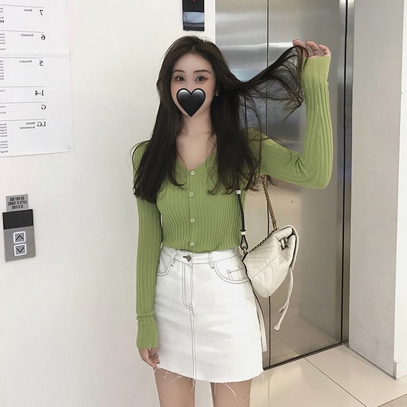 SUXI Áo Khoác Cardigan Dệt Kim Tay Dài Cổ Chữ V Chống Nắng Thiết Kế Mới Thời Trang Theo Phong Cách