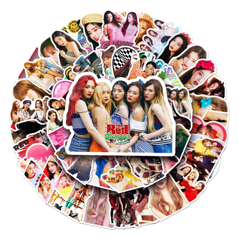 Tmdbyx Bộ 50 Miếng Dán Hình Kpop Red Velvet Chống Thấm Nước Trang Trí Laptop/Va Li/Guitar/Notebook