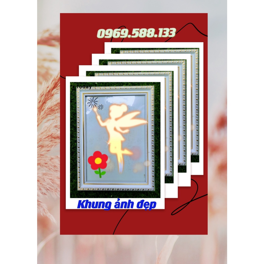 {mặt khung bằng mica}-Khung A4 loại khung viền trang trí để bằng khen, ảnh sinh nhật, ...