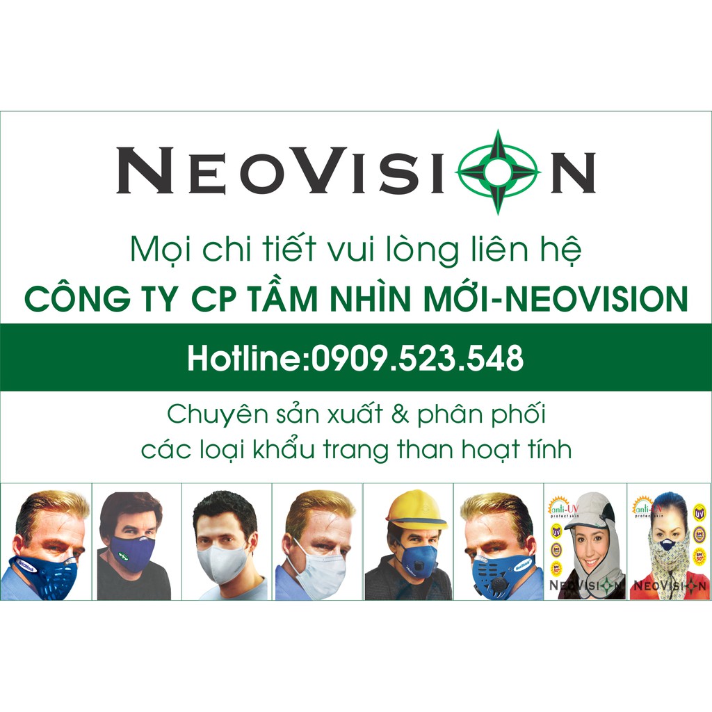 Khẩu trang NeoShield, khẩu trang than hoạt tính cao cấp Neovision lọc bụi chống không khí ô nhiễm