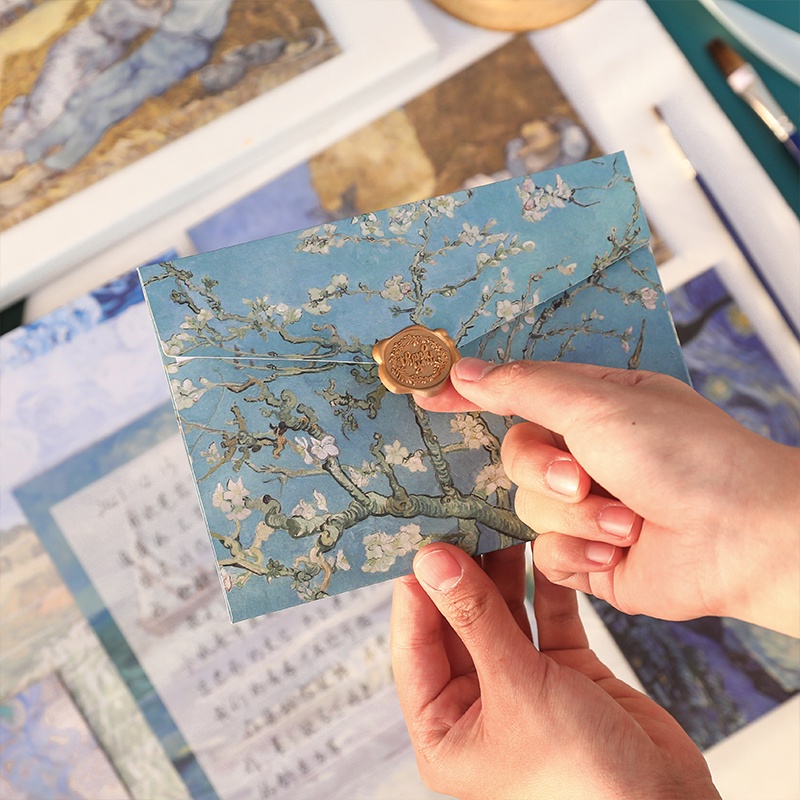 Bộ 6 Con Dấu Sáp In Hình Tranh Sơn Dầu Van Gogh