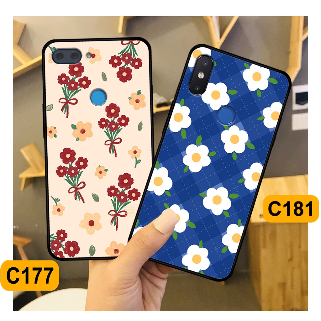 Ốp Xiaomi Mi 8 SE / Mi 8 Lite in hình hoa cỏ nhẹ nhàng,họa tiết caro xinh xắn.ốp lưng chống sốc