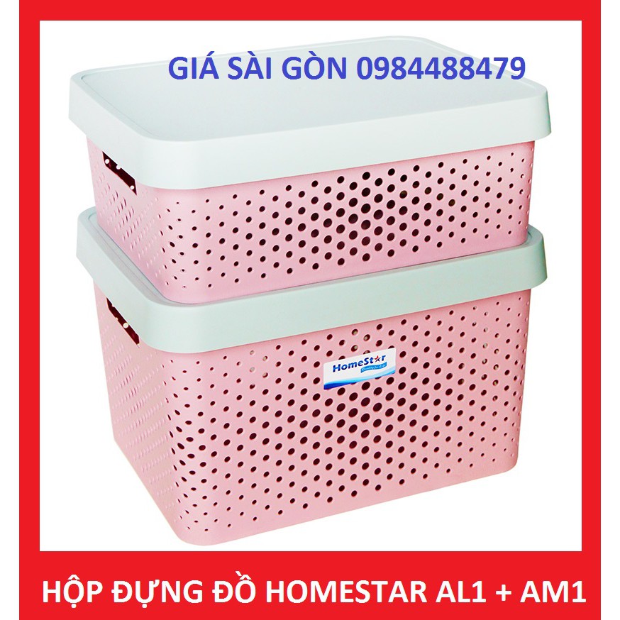 Bộ 2 hộp nhựa đựng quần áo, đồ đạc tiện dụng HomeStar AL1 và AM1