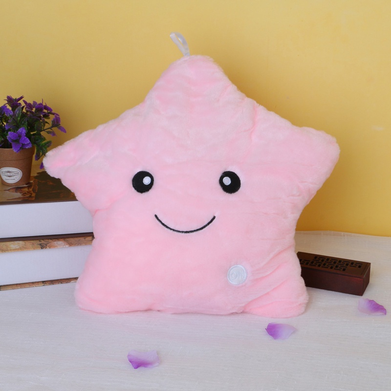 Gối Nhồi Bông Hình Ngôi Sao Có Đèn LED Phát Sáng Dành Cho Bé