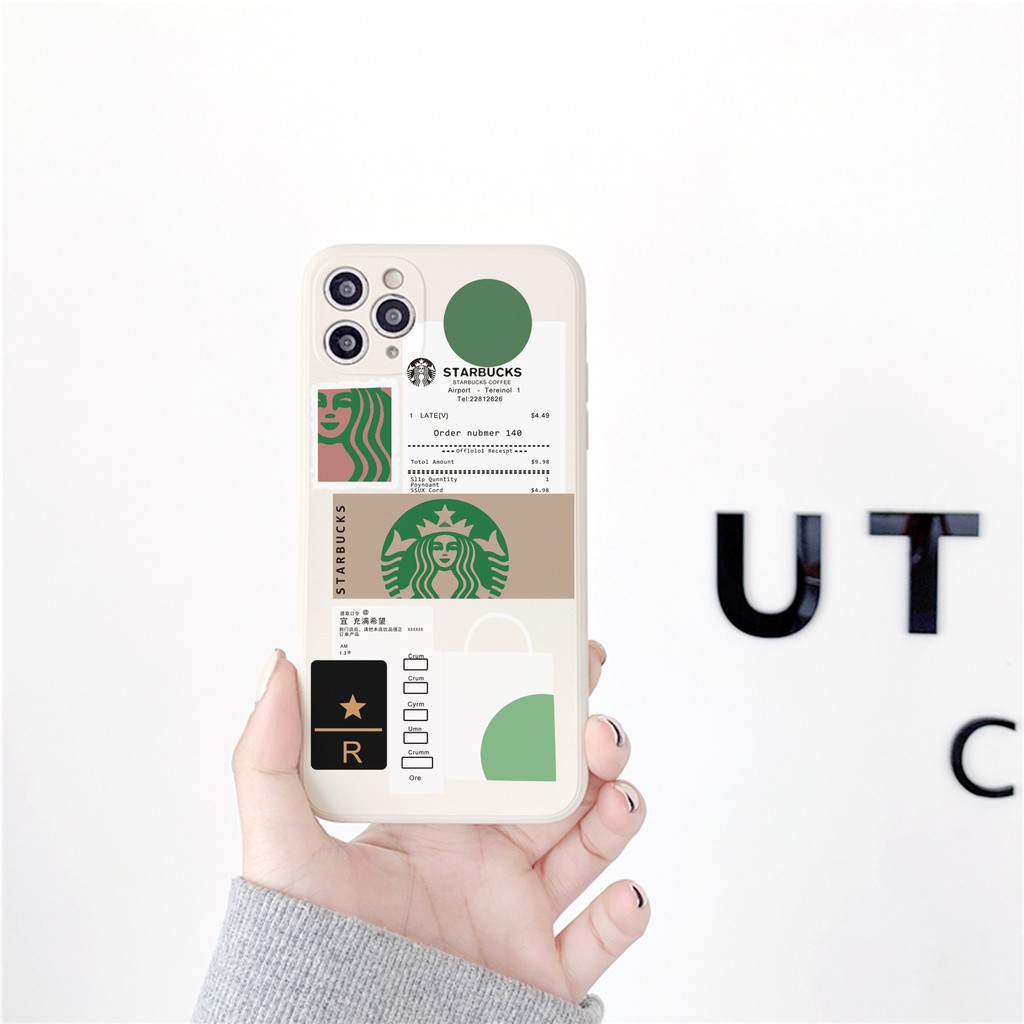 Ốp lưng iphone Starbucks cạnh vuông 6/6plus/6s/6splus/7/7plus/8/8plus/x/xr/xs/11/12/13/pro/max/plus/promax