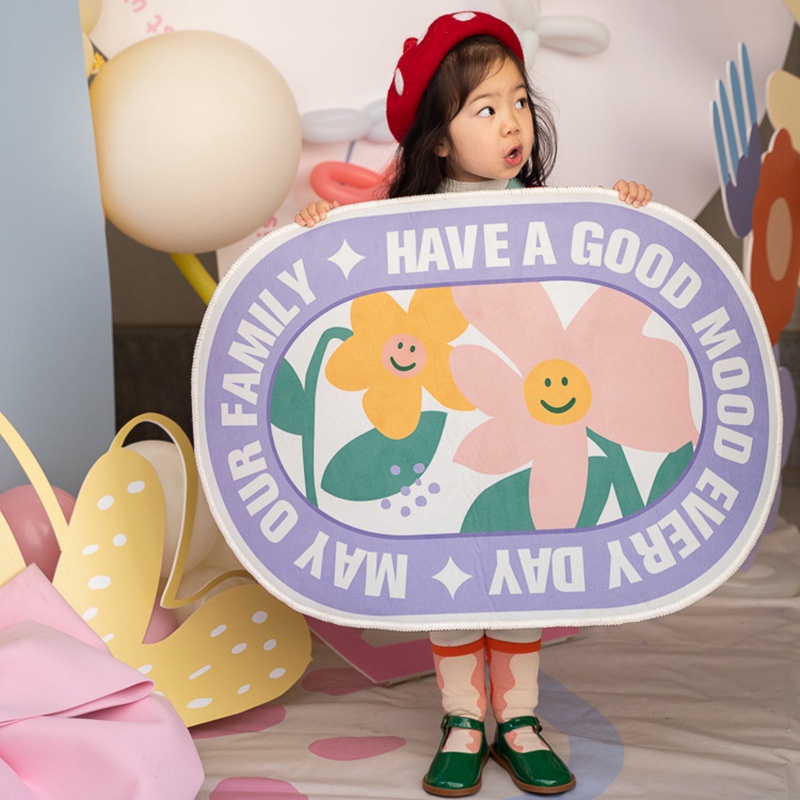 Thảm lót cửa chùi chân chống trượt họa tiết hoạt hình dễ thương