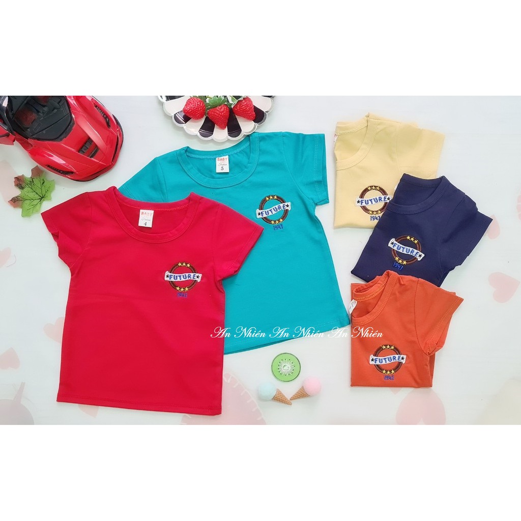 Áo thun cotton mùa hè xịn sò họa tiết LOGO FUTURE cho bé trai 3-12kg