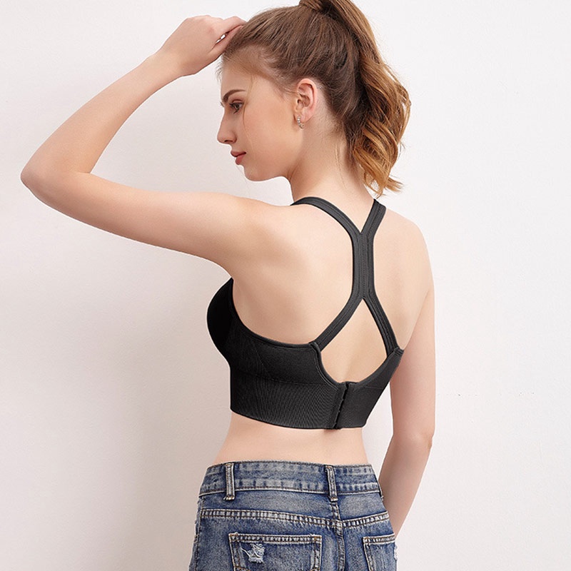 Áo ngực ôm dáng thiết kế chéo ở lưng chống sốc chống chảy xệ phong cách thể thao năng động dùng khi tập yoga gym cho nữ