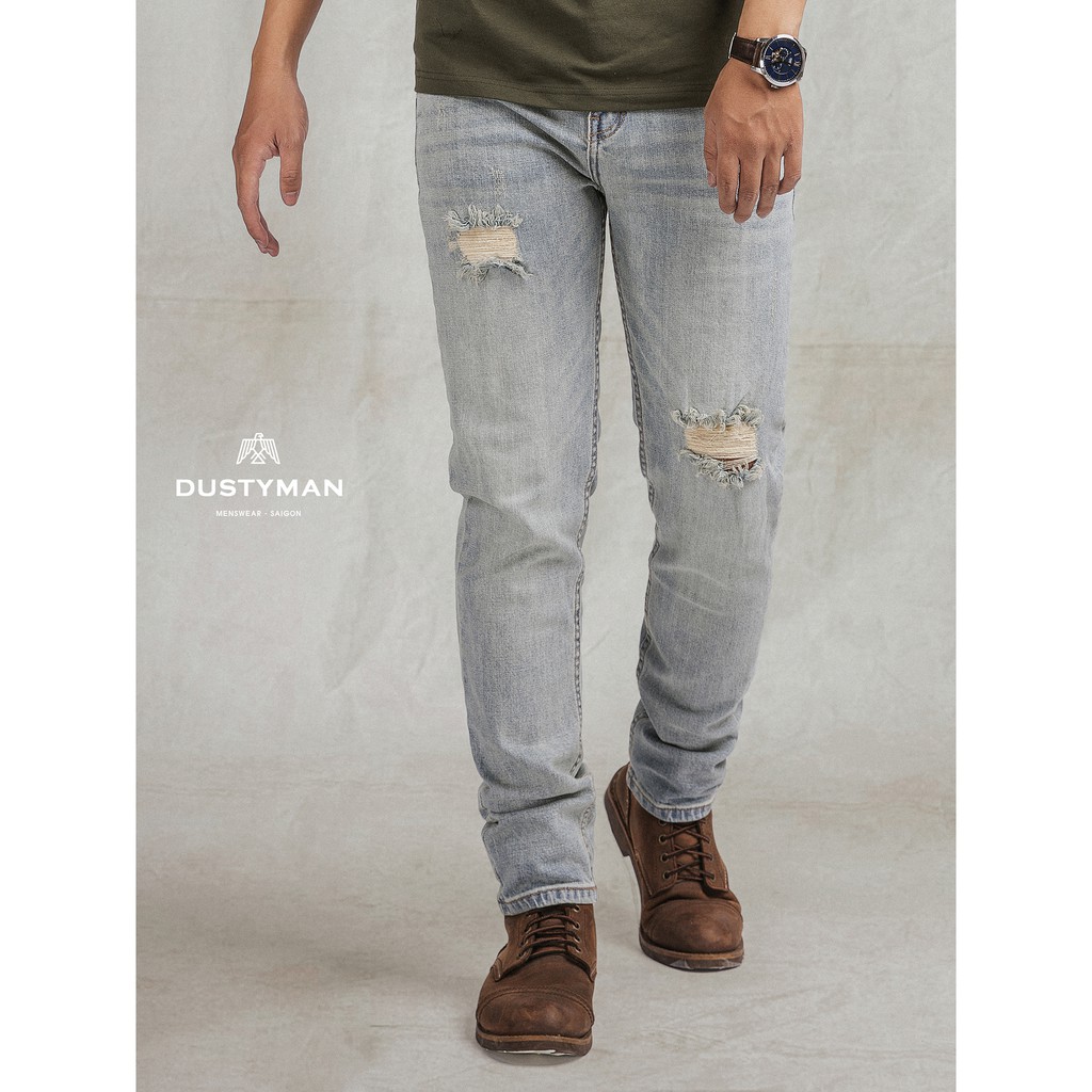 [Mã SRBACK010912 hoàn 20K xu đơn 50K] Quần Jean Nam - Dust | Dustyman | Xanh sáng | Dáng Slim Fit | BigBuy360 - bigbuy360.vn