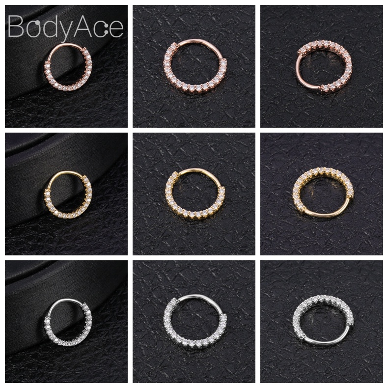 1 Khuyên Mũi Đính Đá 6/8/10MM Phong Cách Cá Tính