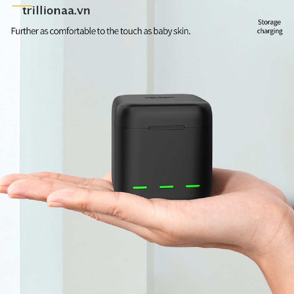 Pin Sạc Telionaa 1750Mah 3 Chiều Có Đèn LED Bằng Nhựa Resin Cho GoPro Hero 10