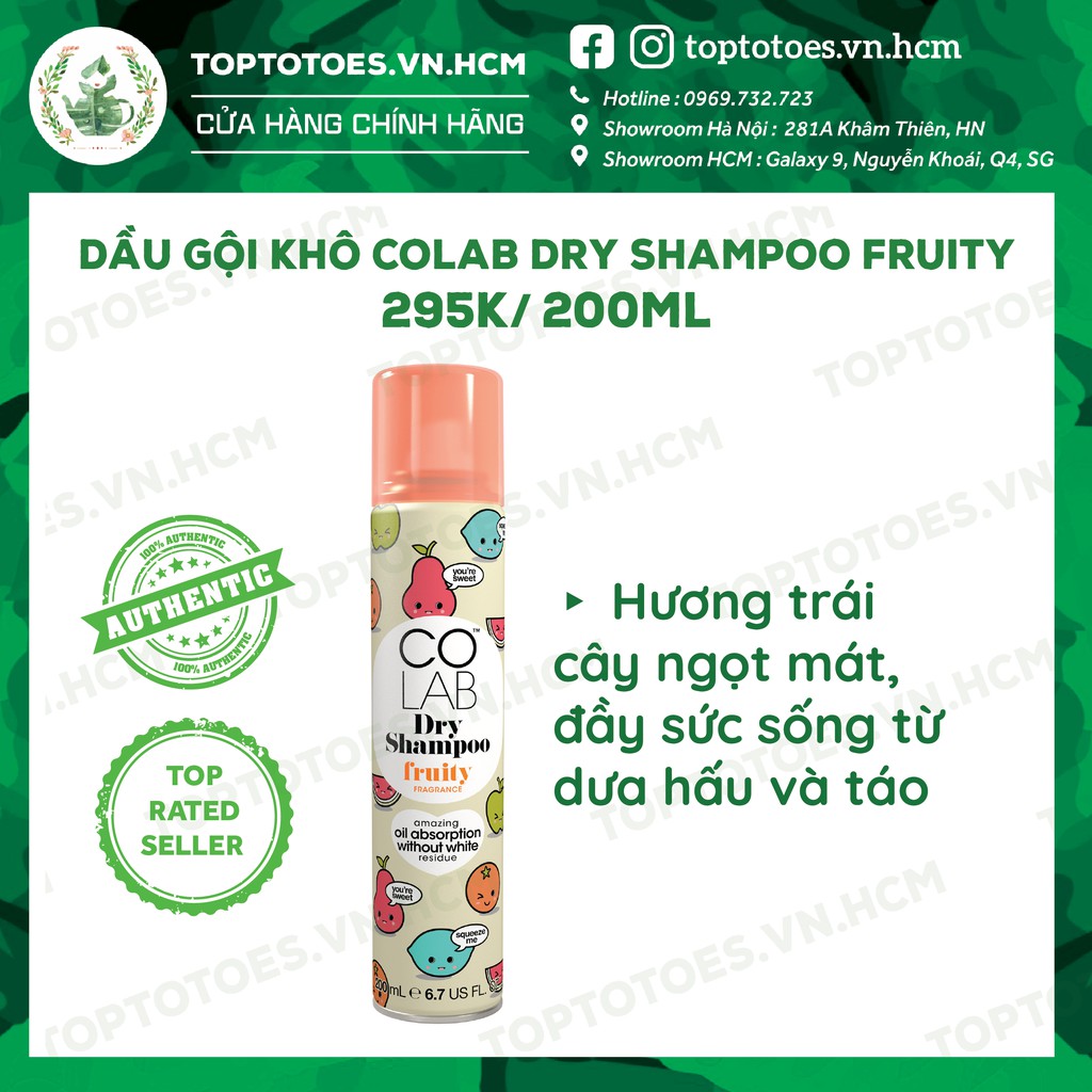 Xịt gội khô Colab Dry Shampoo giữ tóc sạch, bồng bềnh