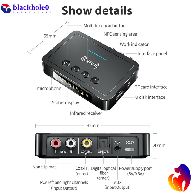 Thiết Bị Truyền Nhận Tín Hiệu Bluetooth 5.0 M6 Fm 3 Trong 1 Có Màn Hình Led Hiển Thị Dành Cho Ô Tô