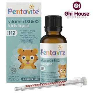 [ Chính Hãng Bill Úc ] VITAMIN DẠNG NƯỚC HỖ TRỢ TĂNG CHIỀU CAO PENTAVITE VITAMIN D3 & K2 KIDS LIQUID