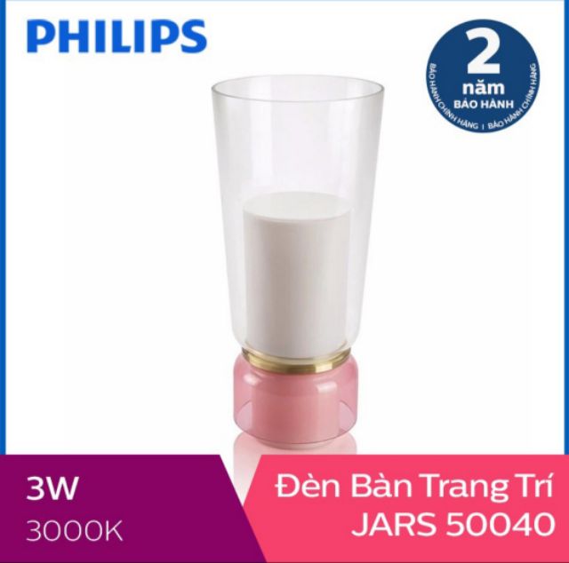 [Chính hãng] Đèn Bàn trang trí Philips Jars đế màu hồng